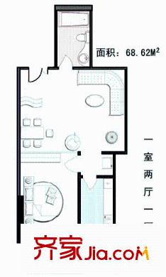 柳南商貿(mào)中心戶型圖1室2廳