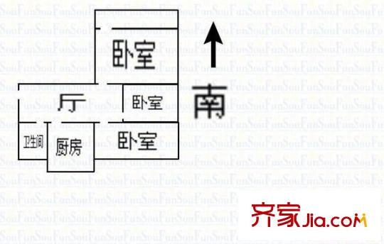 日化所宿舍 3室 戶型圖