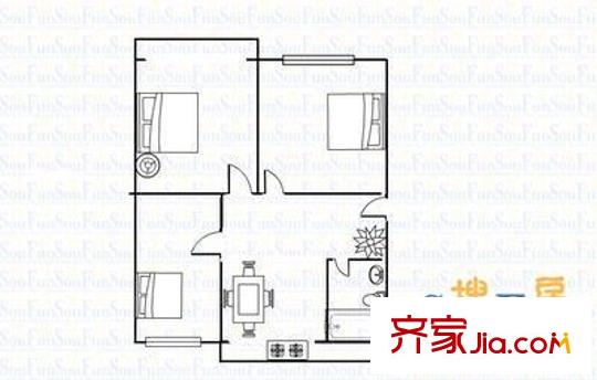 礦機西苑 3室 戶型圖