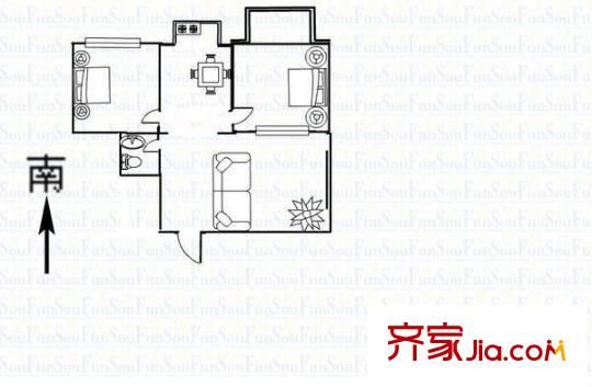 梅園小區(qū) 2室 戶型圖