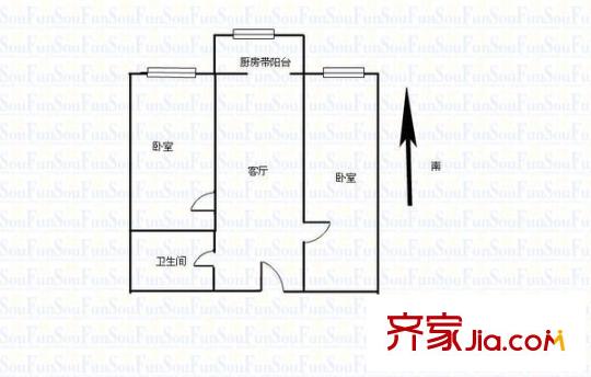 警官學(xué)校宿舍 2室 戶型圖