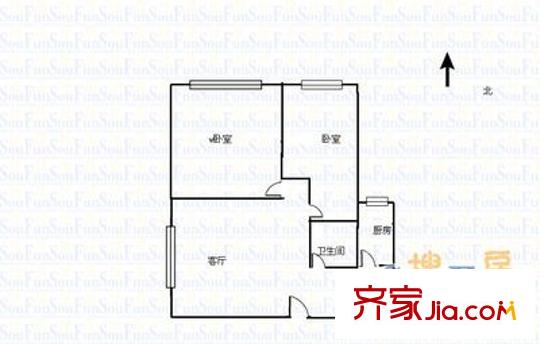 交通局宿舍 2室 戶型圖