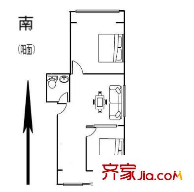 消防隊(duì)宿舍 2室 戶型圖