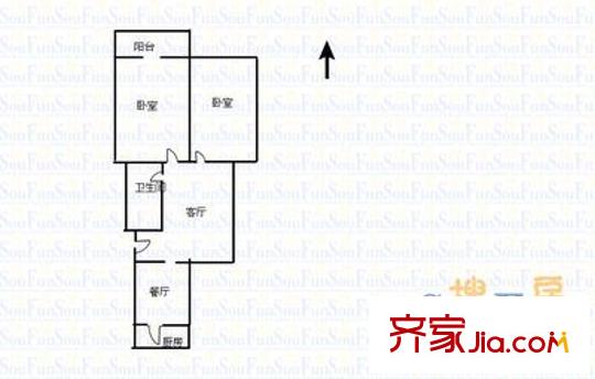 消防隊宿舍 2室 戶型圖