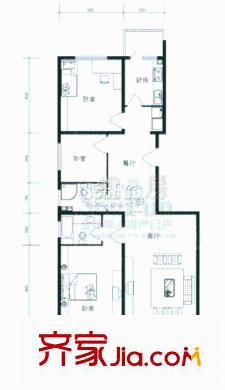 金色年華二期戶型圖134.1平米戶型 3室2廳2衛(wèi)1廚