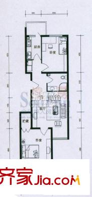 金色年華二期戶型圖95.42平米戶型 2室1廳1衛(wèi)1廚