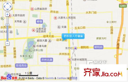 橋東街人行宿舍交通圖太原  