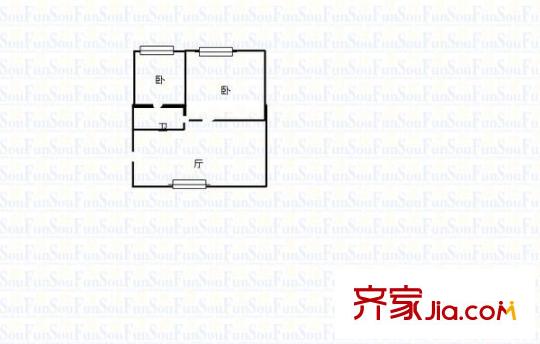 河西網(wǎng)通宿舍 2室 戶型圖