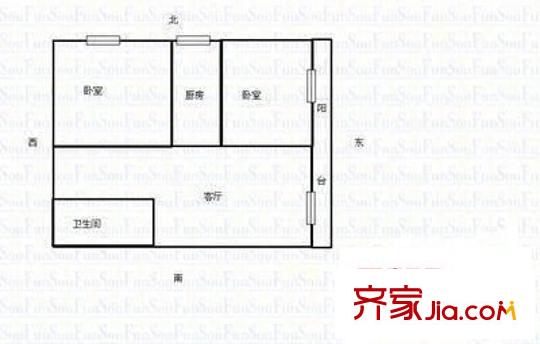 君臨大廈 3室 戶型圖