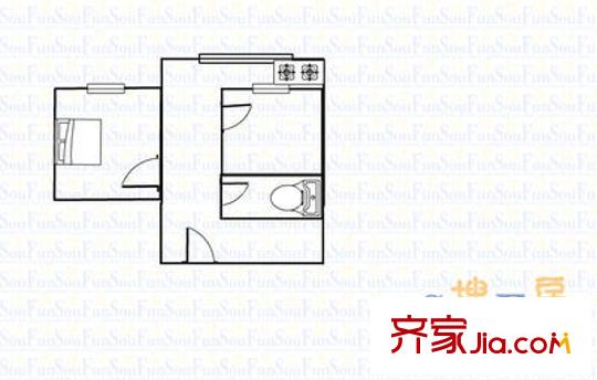 河西公安局宿舍 2室 戶型圖