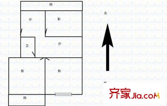 河西公安局宿舍 3室 戶(hù)型圖