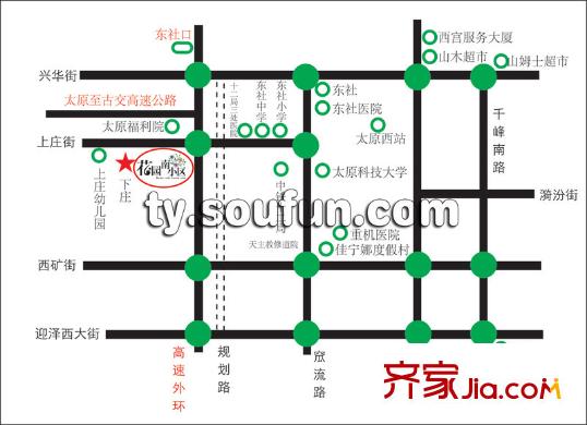 花園南小區(qū)交通圖