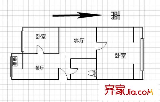 萬廈華府 2室 戶型圖