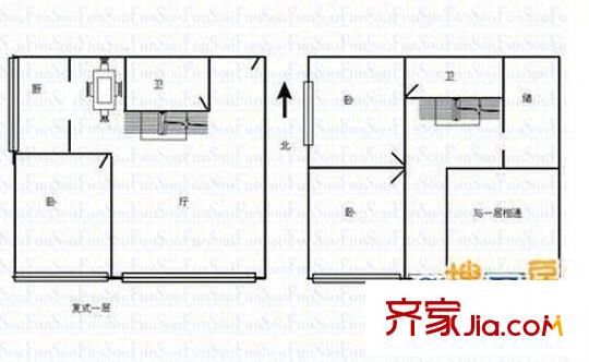 鴻辰自由空間 3室 戶型圖