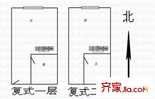 鴻辰自由空間 2室 戶型圖