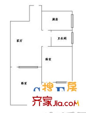 府西街環(huán)保局宿舍 2室 戶型圖
