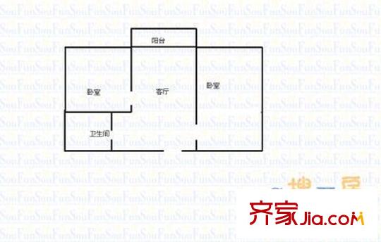 享堂礦機(jī)宿舍 3室 戶型圖