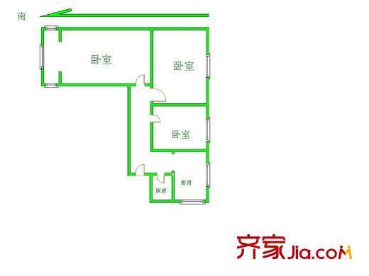享堂礦機(jī)宿舍戶型圖huxing 3室1廳1衛(wèi)1廚