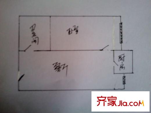 新太原公寓 1室 戶型圖