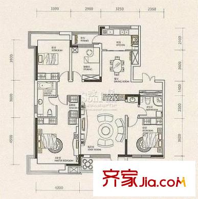 文興苑 4室 戶型圖