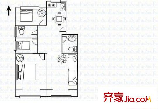 文興苑 3室 戶型圖
