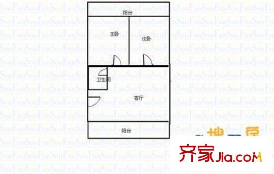 北大街消防隊(duì)宿舍 2室 戶型圖