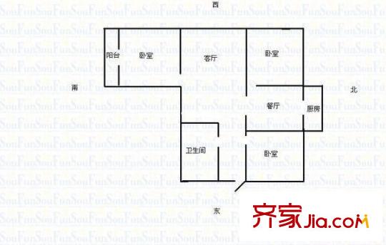 泰山公寓 3室 戶型圖