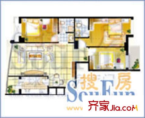 大唐世家100城戶型圖愷撒宮 2室