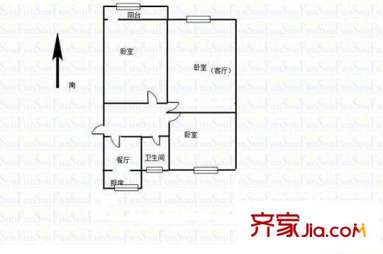 泰山公寓 3室 戶(hù)型圖