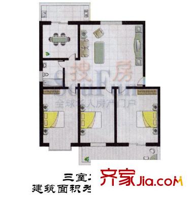 東秀苑戶型圖3室2廳1衛(wèi)