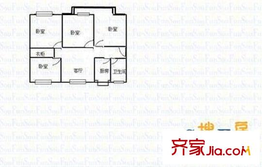 柴市巷小區(qū) 4室 戶型圖