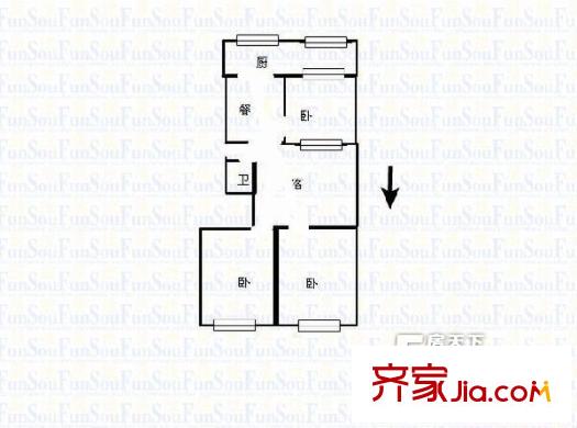 太原 解放南路中國銀行宿舍 戶型圖