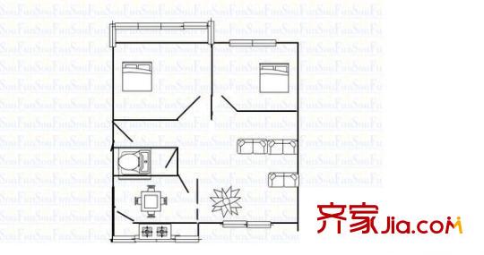 菜園街小區(qū) 2室 戶型圖