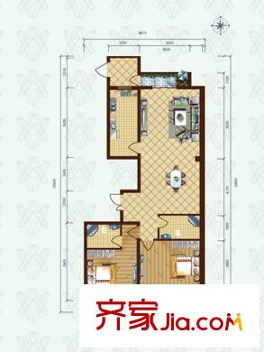 恒實(shí)城市廣場(chǎng)?新城市花園4-3-1戶型 2室2廳2衛(wèi)1廚
