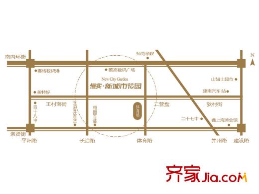 恒實城市廣場?新城市花園交通區(qū)位