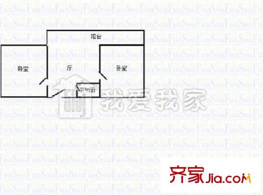 迎澤區(qū)委宿舍戶型圖1.2 2室