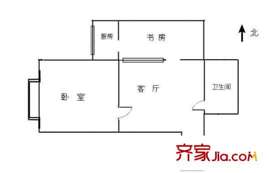 閱溪平方米園 1室 戶(hù)型圖