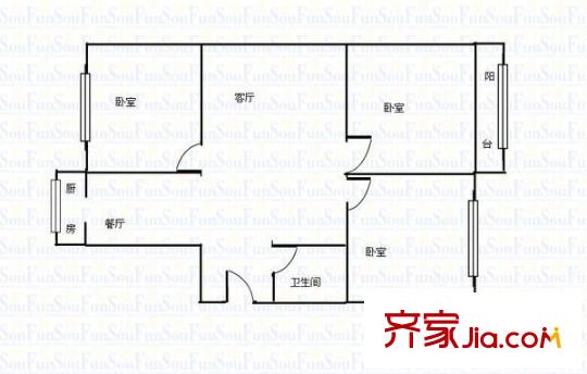山西大學(xué)宿舍 3室 戶型圖
