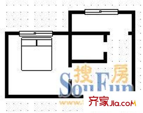 山西大學(xué)宿舍 1室 戶型圖