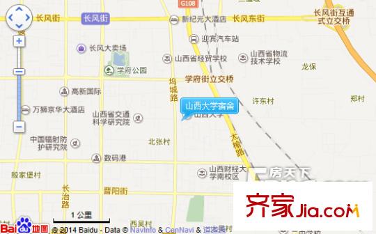 山西大學(xué)宿舍交通圖太原  