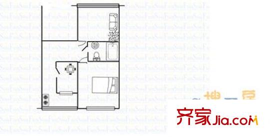 司法廳宿舍 2室 戶型圖