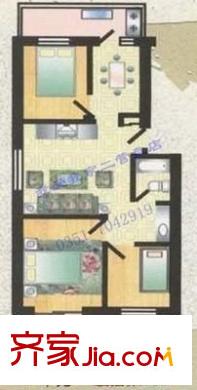 司法廳宿舍 3室 戶型圖