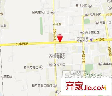 興華街百貨公司宿舍交通圖太原  