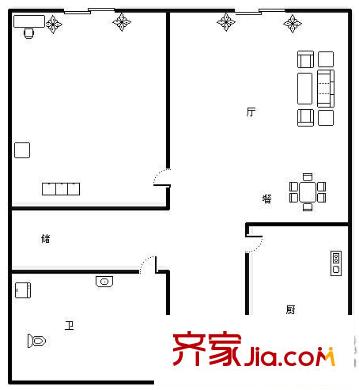 小井峪鍋爐廠宿舍 2室 戶型圖