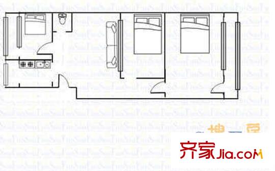 新建小區(qū) 2室 戶型圖