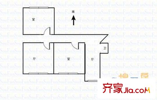 杏林四條外貿(mào)宿舍戶型圖桃園三巷杏林四條省外貿(mào)宿舍 2室 戶型圖 2室2廳1衛(wèi)1廚
