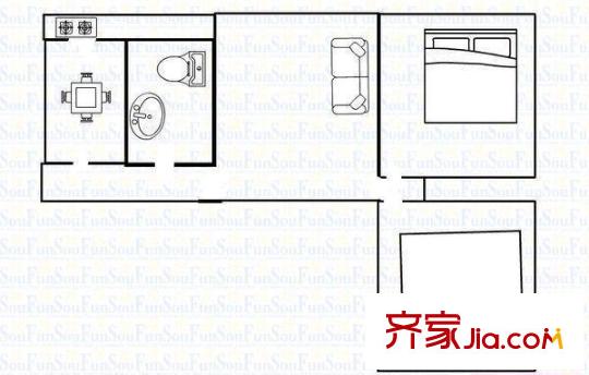 鑫澤寓戶型圖北機宿舍2 2室