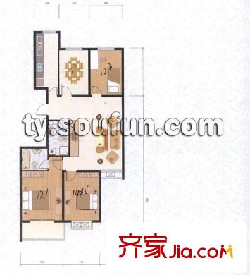 酈苑國際花園二期戶型圖三室兩廳兩衛(wèi)156.17 3室2廳2衛(wèi)1廚
