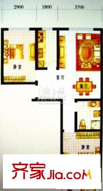 酈苑國際花園二期戶型圖2-21-1 97.79平方米 2室2廳1衛(wèi)1廚