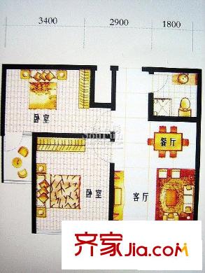 酈苑國際花園二期戶型圖2-2-1 81.3平方米 